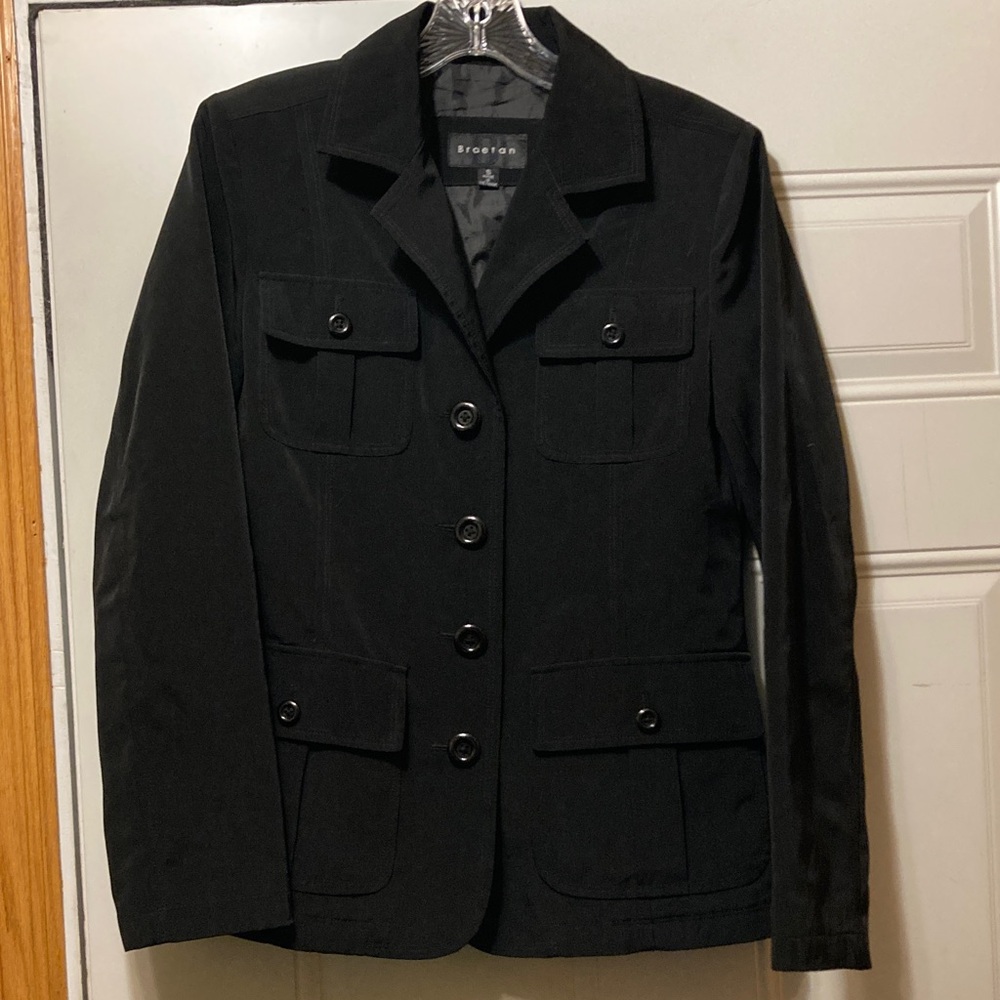 Braetan Black Tailored Button-Front‎ Lightweight Jacket S
